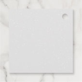 Rustikale Winterwaldhütte Hochzeit Geschenkanhänger (Rückseite)