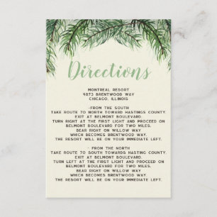 Rustikale Winterwaldkuchen Kiefernkiefer Hochzeit Begleitkarte