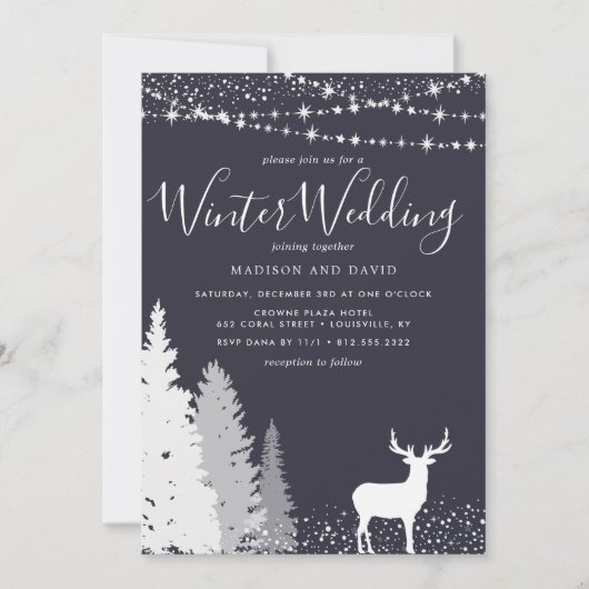 Rustikale Winterweidenhochzeit Einladung (Vorderseite)