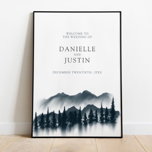 Rustikale Winterwonderland-Hochzeit | Begrüßungspa Poster