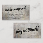 Rustikale "Wir haben uns bewegt" Einsteckkarte in  Begleitkarte (Vorne/Hinten)