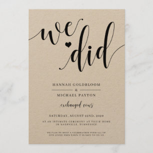 Rustikale Wir-haben-uns-verheiratet-Hochzeitseinla Einladung