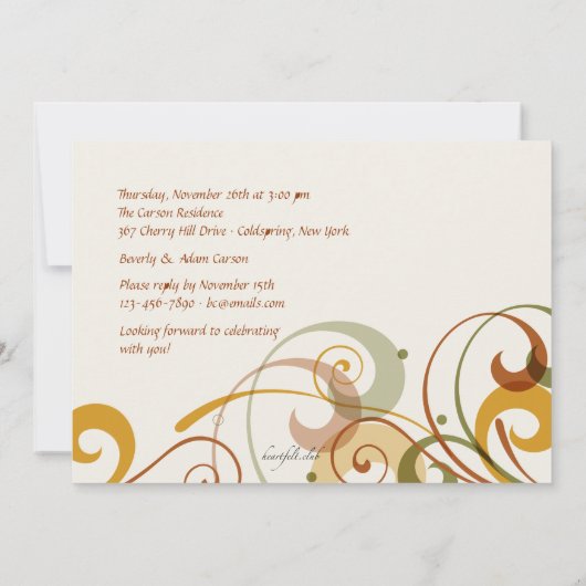 Rustikale Wirbel Einladung (Rückseite)