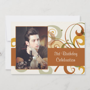 Rustikale Wirbels-Foto-Einladung Einladung