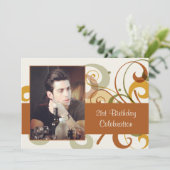 Rustikale Wirbels-Foto-Einladung Einladung (Stehend Vorderseite)