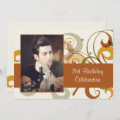 Rustikale Wirbels-Foto-Einladung Einladung (Vorne/Hinten)