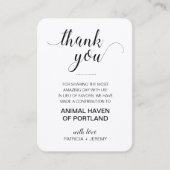 Rustikale Wohltätigkeit spenden Danke Hochzeit Platzkarte (Vorderseite)