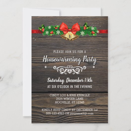 Rustikale Wohn- und Freizeitwohnung Party Einladun Einladung (Vorderseite)