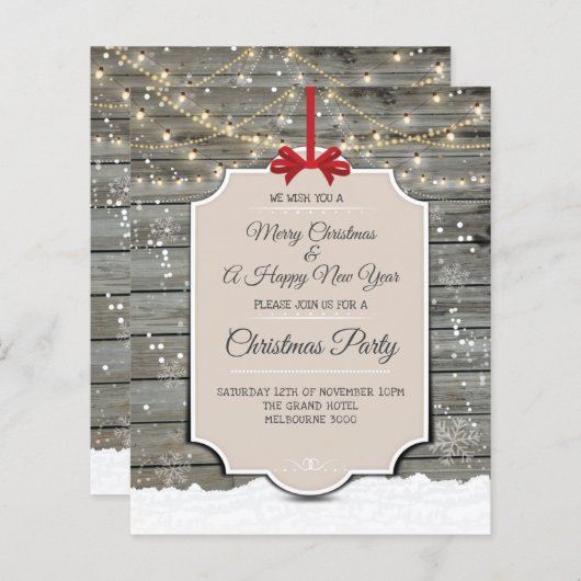 Rustikale Wohn Winterschnee Weihnachtsfeiertage Pa (Vorne/Hinten)