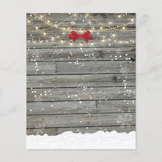 Rustikale Wohn Winterschnee Weihnachtsfeiertage Pa (Rückseite)