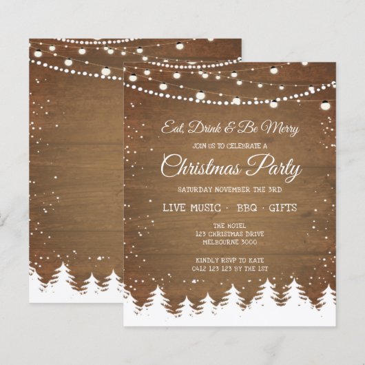 Rustikale Wohn Winterschnee Weihnachtsfeiertage Pa (Vorne/Hinten)