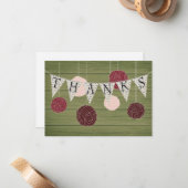 Rustikale Wohnung Vielen Dank - Garnthema Mitteilungskarte (Vorderseite/Rückseite Beispiel)