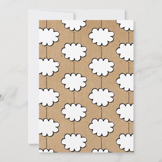 Rustikale Wolke auf einer String Christening Bapti Einladung (Rückseite)