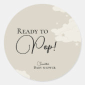 Rustikale Wolke Minimal Ready to Pop Babydusche Runder Aufkleber (Vorderseite)