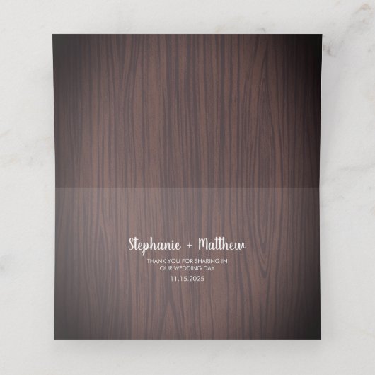 Rustikale Wood Babys atmen Blumenhochzeit Platzkarte (Innenseite Aufgefaltet)