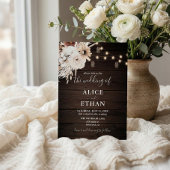 Rustikale Wood Boho Blume Hochzeit im Herbst Einladung