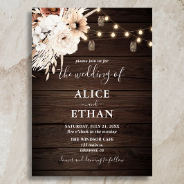 Rustikale Wood Boho Blume Hochzeit im Herbst Einladung