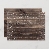 Rustikale Wood Bridal Dusche Einladung Postkarte (Vorne/Hinten)