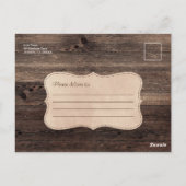 Rustikale Wood Bridal Dusche Einladung Postkarte (Rückseite)