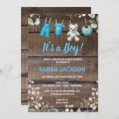 Rustikale Wood Floral Wäsche Es ist eine Baby-Dusc Einladung (Vorne/Hinten)