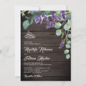 Rustikale Wood Lavender Eukalyptus Islamische Hoch Einladung (Vorderseite)