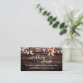 Rustikale Wood Lights & Blume Hochzeitswebsite Begleitkarte (Stehend Vorderseite)