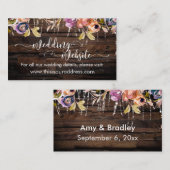 Rustikale Wood Lights & Blume Hochzeitswebsite Begleitkarte (Vorne/Hinten)
