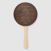 Rustikale Wood Magnolia Custom Wedding Fächer (Rückseite)