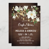 Rustikale Wood Magnolia Südpaare Dusche Einladung (Vorne/Hinten)