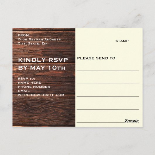 Rustikale Wood Mason String Lights Engagement Part Postkarte (Rückseite)