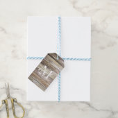 Rustikale Wood Mit Monogramm Gift Tags Geschenkanhänger (Mit Garn)