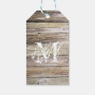 Rustikale Wood Mit Monogramm Gift Tags Geschenkanhänger