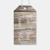 Rustikale Wood Mit Monogramm Gift Tags Geschenkanhänger (Rückseite)