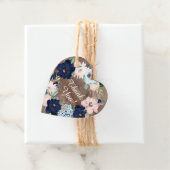 Rustikale Wood Navy & Blush Floral Baby Dusche Gef Geschenkanhänger (Beispiel)