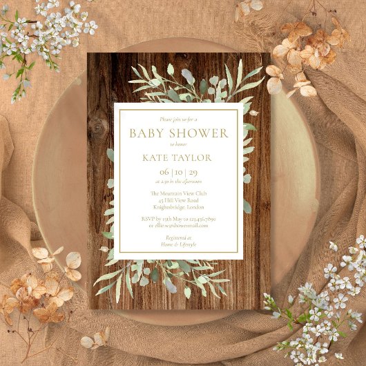 Rustikale Wood Neutral Baby Dusche | Sprinkle Einladung