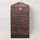 Rustikale Wood Poinsettia Weihnachtsfeier All In One Einladung (Außenbereich)