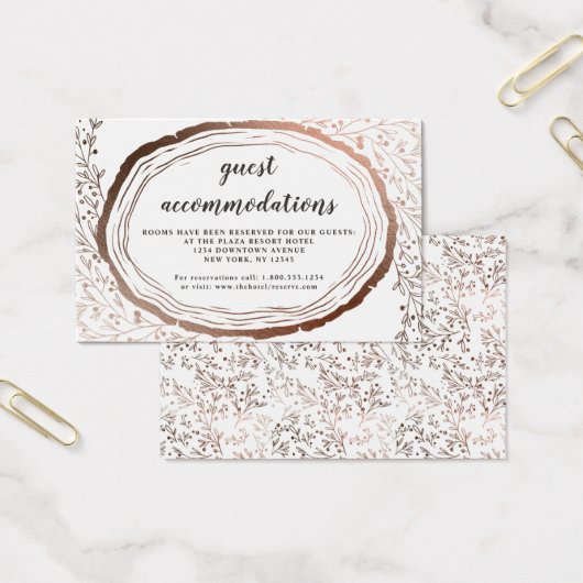 Rustikale Wood Slice Unterkünfte Einsteckkarte (Büro)