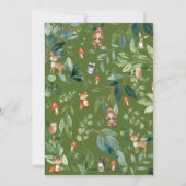 Rustikale Woodland Animals Baby Dusche Neutral Boy Einladung (Rückseite)