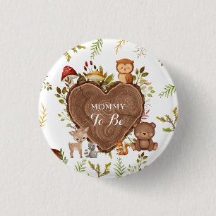 rustikale Woodland Animals Baby Showmutter zu sein Button