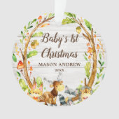Rustikale Woodland Animals Baby's First Christmas Ornament (Vorderseite)