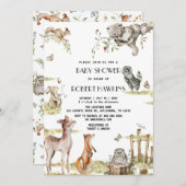 Rustikale Woodland Animals Forest Friends Kinderdu Einladung (Vorne/Hinten)