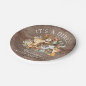 Rustikale Woodland Animals Kinderdusche 7" Platten Pappteller (Schrägansicht)