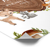 rustikale Woodland Animals Kinderdusche Begrüßungs Poster (Ecke)