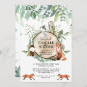 Rustikale Woodland Animals Kinderdusche Einladung (Vorne/Hinten)