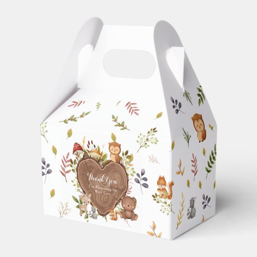 rustikale Woodland Animals Kinderdusche Geschenkschachtel (Vorderseite)