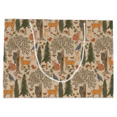 Rustikale Woodland Animals Kinderdusche Große Geschenktüte (Rückseite)