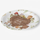 rustikale Woodland Animals Kinderdusche Pappteller (Schrägansicht)