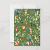 Rustikale Woodland Animals Kinderdusche Sprinkle B Dankeskarte (Rückseite)