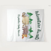 Rustikale Woodland Animals Kinderdusche Wandteppich (Vorderseite (Horizontal))