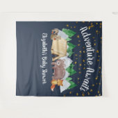 Rustikale Woodland Animals Kinderdusche Wandteppich (Vorderseite (Horizontal))